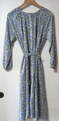 Studio CLIP 小花柄 長袖シャツロングワンピース