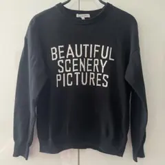 グローバルワーク 150(M) セーター 黒 キッズ 男女兼用 英字ロゴ