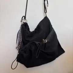 niko and... 黒 メッシュショルダーバッグ