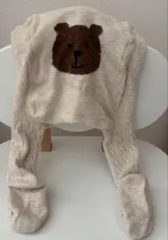 ベビーギャップ　くまタイツ　アイボリー 0-12M