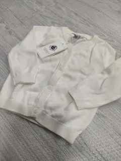 新品タグ付きPETIT BATEAU コットンリネンカーディガン18м/81㎝