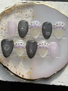 送料無料！現品アーモンド型ネイルチップ 10個セット「1.5.3.4.7」