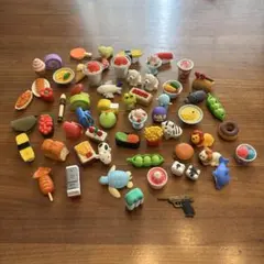 食べ物　動物　デザイン消しゴム約50個セット