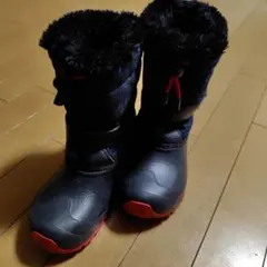 子ども用 防水スノーブーツ 黒/赤　21/22cm