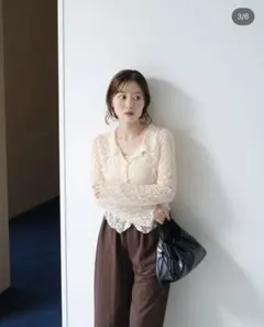 Kastane 衿付きレースプルオーバー アイボリー Mのサムネイル
