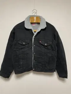 80s USA製 Levi's ブラックデニム ボア トラッカー ジャケット