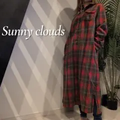 Sunny clouds タータンチェック フランネルロングワンピース