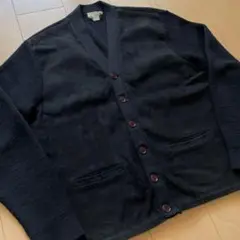 50s 60s カーディガン ウール スウェード 黒 ブラック ポケ付き