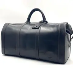 【極上】dunhill ボストンバッグ オールレザー ダイヤル錠 黒 大容量