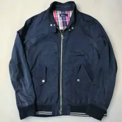 希少美品✨️フレッドペリー　ハリントンジャケット　L相当　裏柄　ダブルジップ　紺