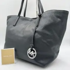 美品　マイケルコース　トートバッグ　シボ革　ブラック　A4 型掛け　レディース