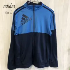 adidas　アディダス　プリントロゴ　ジャージ　トラックジャケット　L 古着