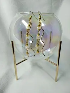 ハンドメイド　ピアス　イヤリング　『螺旋　ローズクォーツ』