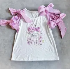 リズリサ　リボンTシャツ　オフショル　平成ギャル　y2k 姫系　LIZLISAのサムネイル