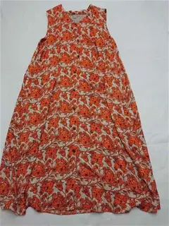 &ディディジジ フラワーアニマル柄ワンピース オレンジ系 F
