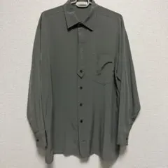 古着 長袖シャツ カーキ 刺繍 ヴィンテージ レトロ