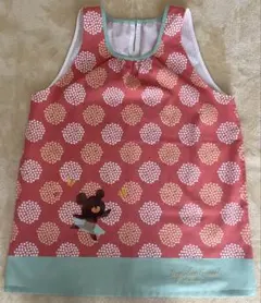 保育士エプロン　花柄くまのがっこう