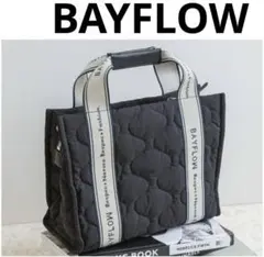 BAYFLOW ロゴテープキルティグトート