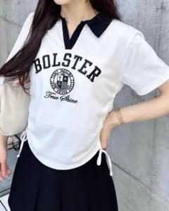 INGNI 半袖ポロシャツ 襟付き ロゴ入り
