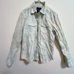 お得✨ AmericanEagle 【XS】長袖シャツ 花柄 ブルーデニムのサムネイル
