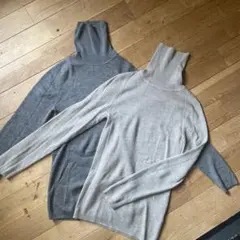 無印良品　リブ編みタートルネックセーター2色セット