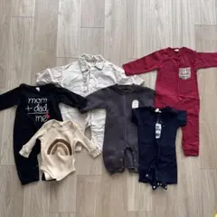 ベビー ロンパース 6点 まとめ売り 6-18m 70 80 長袖 半袖 セット