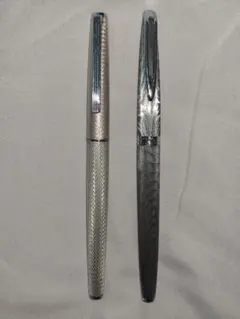 WATERMAN C/F モアレ 18K＆PILOT 18K-WG 万年筆 2本のサムネイル