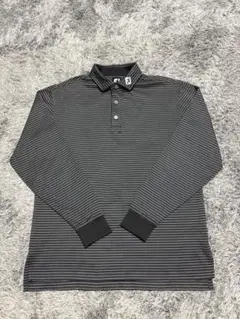 FootJoy ボタンダウンシャツ 黒白ストライプ