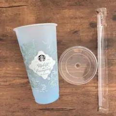 ミステリーカラーチェンジングリユーザブルコールドカップ　青　ブルー