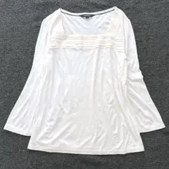 【美品】バーバリー ロンドン シルク混 カットソー ブラウス ロゴ刺繍 長袖