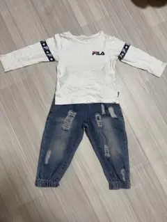 FILA 長袖Tシャツ デニムパンツ セット