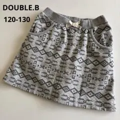 ミキハウス　ダブルビー スウェット　スカート　ニット風　グレー　秋　冬