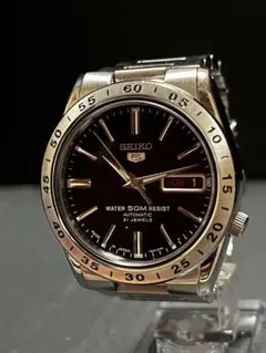 ★奇跡的ほぼ未使用！SEIKO DAYデイトセイコー５ブラック自動巻メンズ腕時計