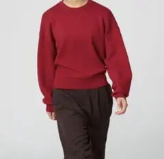 ユニクロC　スムースコットンクルーネックセーター レッド　M 今期