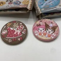 サンリオ　刺繍缶バッジ マイメロクロミシークレット マロンクリーム