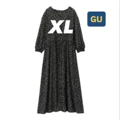 フラワープリントvネックワンピース　7分袖　GU