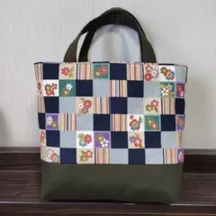 花柄　和柄　ミニトートバッグ　ハンドメイド　大正風