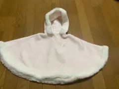 FAMILIAR ベビーポンチョ ピンク うさぎ刺繍