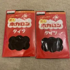 はくホカロン タイツ 2足セット L-LL ブラック