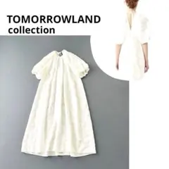 TOMORROWLAND シルク混ジャカードパフスリーブワンピース