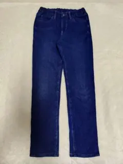 ヒートテックウルトラストレッチデニムスキニーフィットパンツ 140 ネイビー