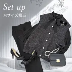 【Mサイズ相当】ママスーツ　セレモニースーツ　卒業式　フォーマル3点セット