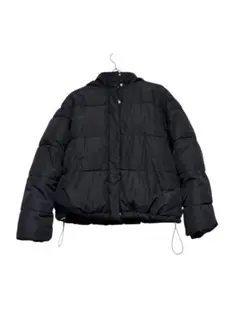 フード付きブラック 中綿 ジャケットフリーサイズ