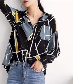 DeBangNi幾何学模様シャツ 160/84A