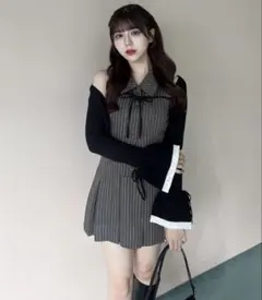 YUI企画　ノースリーブシャツミニワンピース カーディガン