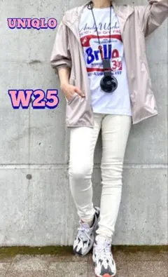 【UNIQLO】ウルトラストレッチ スキニージーンズ オフホワイト W25