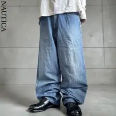 極太 00s NAUTICA JEANS バギーデニム グッドフェード W34のサムネイル