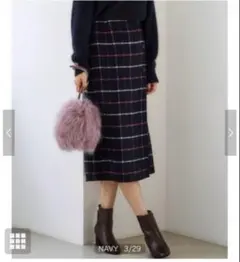 リバーシブル ラップスカート ネイビー