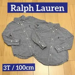 Ralph Lauren チェック柄 ボタンダウンシャツ 3T 100cm