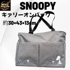 スヌーピー キャリーオンバッグ トート 旅行 大容量 バッグ 美品 グレーのサムネイル